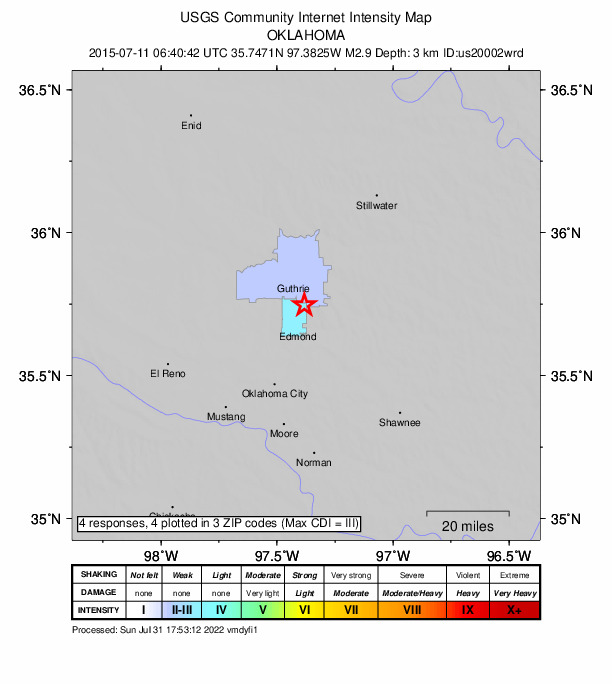Did You Feel It? map: shaking reported by the public