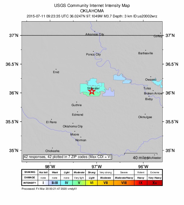Did You Feel It? map: shaking reported by the public