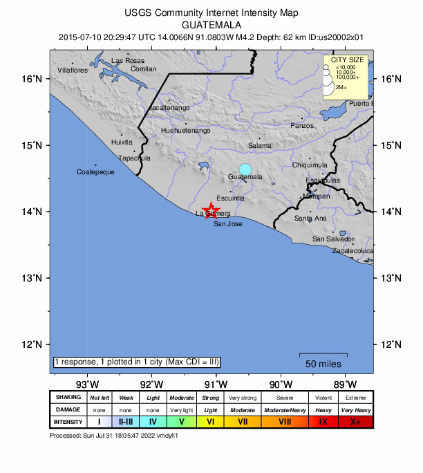 Did You Feel It? map: shaking reported by the public