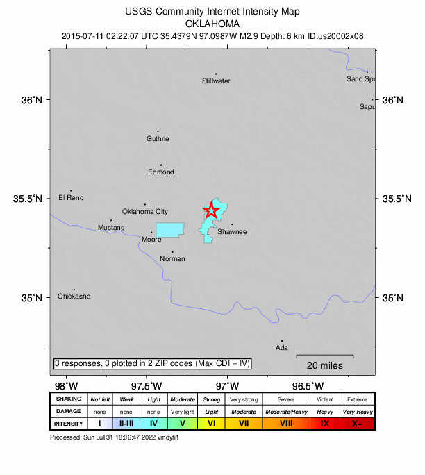 Did You Feel It? map: shaking reported by the public