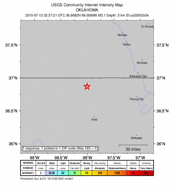 Did You Feel It? map: shaking reported by the public