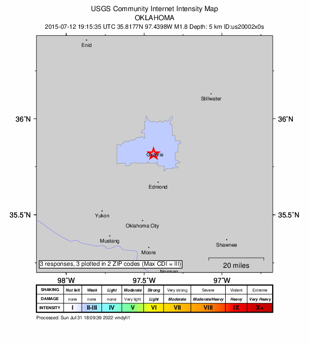 Did You Feel It? map: shaking reported by the public