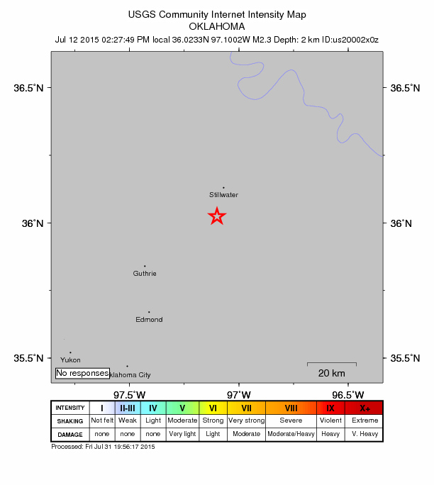 Did You Feel It? map: shaking reported by the public