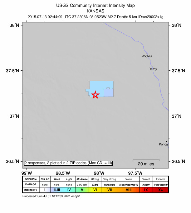 Did You Feel It? map: shaking reported by the public