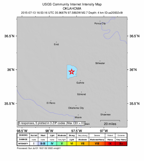 Did You Feel It? map: shaking reported by the public