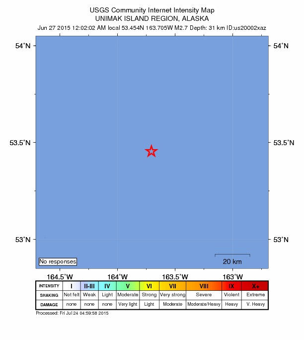 Did You Feel It? map: shaking reported by the public