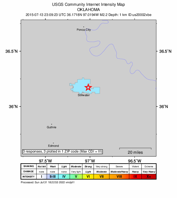 Did You Feel It? map: shaking reported by the public