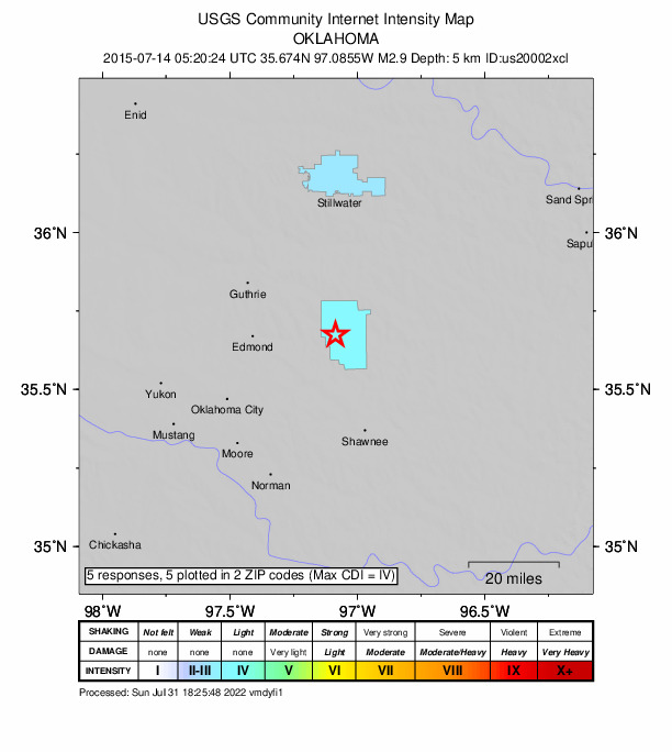 Did You Feel It? map: shaking reported by the public
