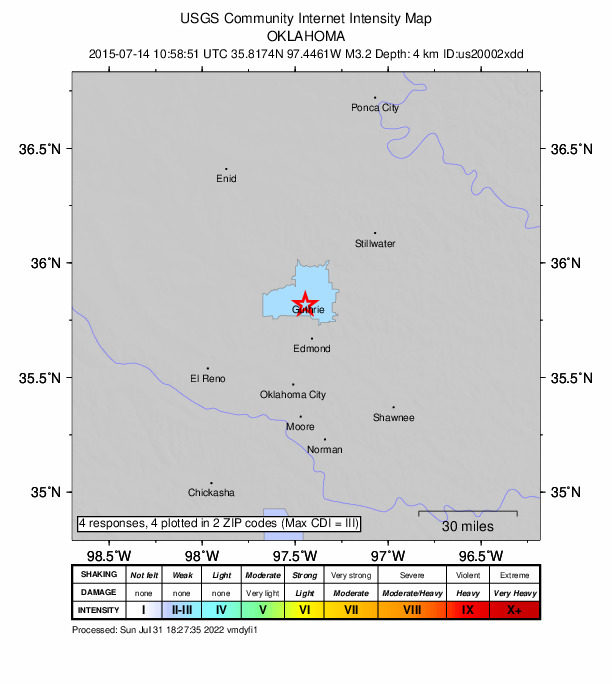 Did You Feel It? map: shaking reported by the public
