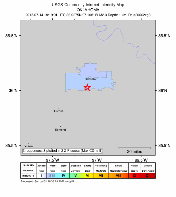 Did You Feel It? map: shaking reported by the public