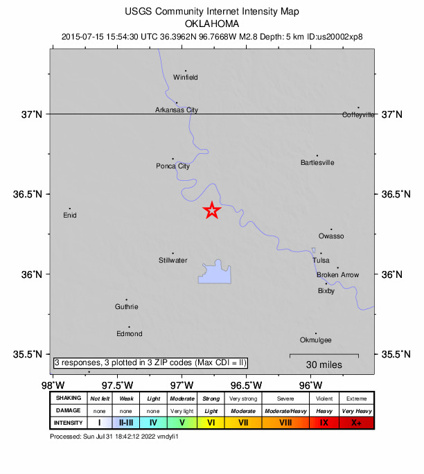 Did You Feel It? map: shaking reported by the public