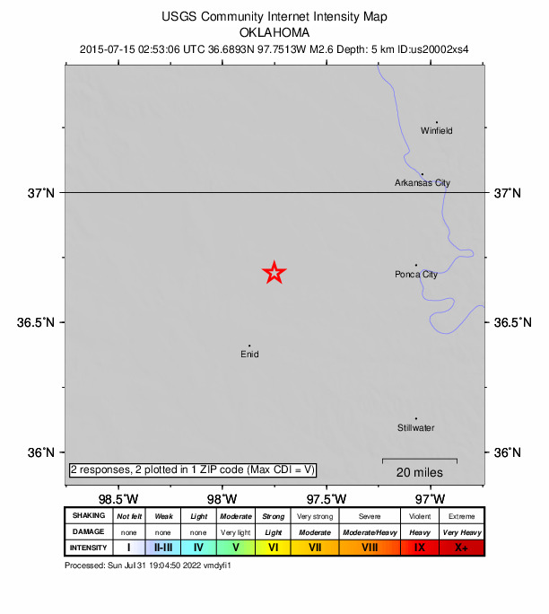 Did You Feel It? map: shaking reported by the public