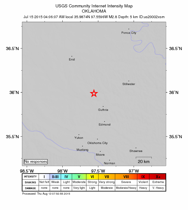 Did You Feel It? map: shaking reported by the public