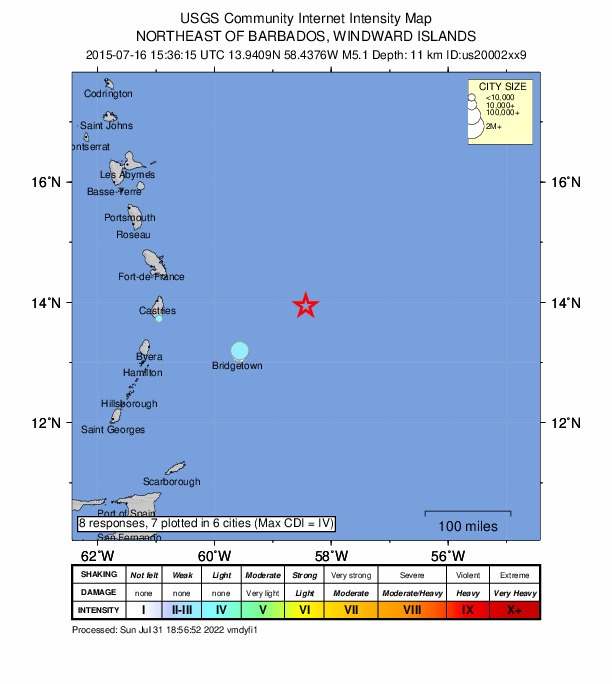 Did You Feel It? map: shaking reported by the public