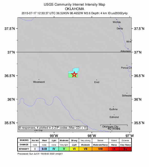 Did You Feel It? map: shaking reported by the public