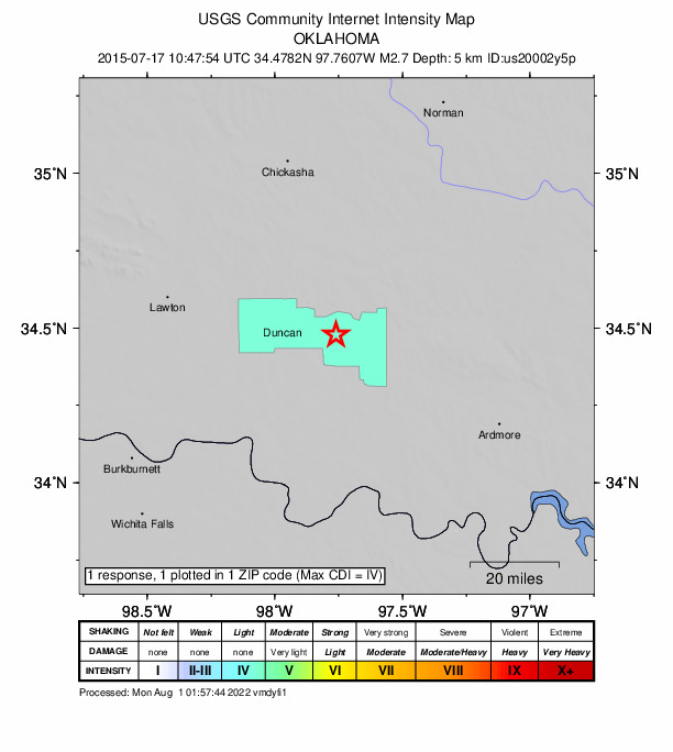 Did You Feel It? map: shaking reported by the public
