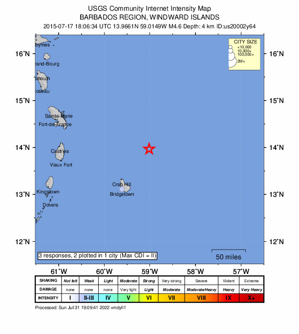 Did You Feel It? map: shaking reported by the public