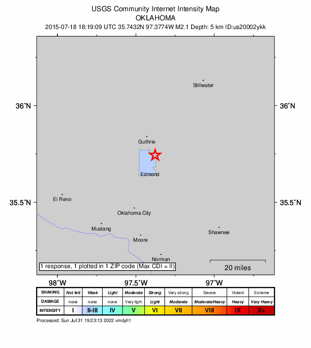 Did You Feel It? map: shaking reported by the public