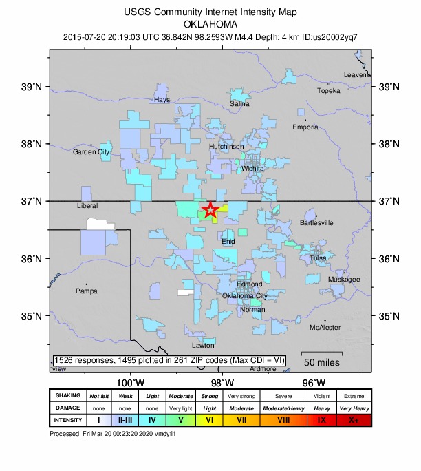 Did You Feel It? map: shaking reported by the public
