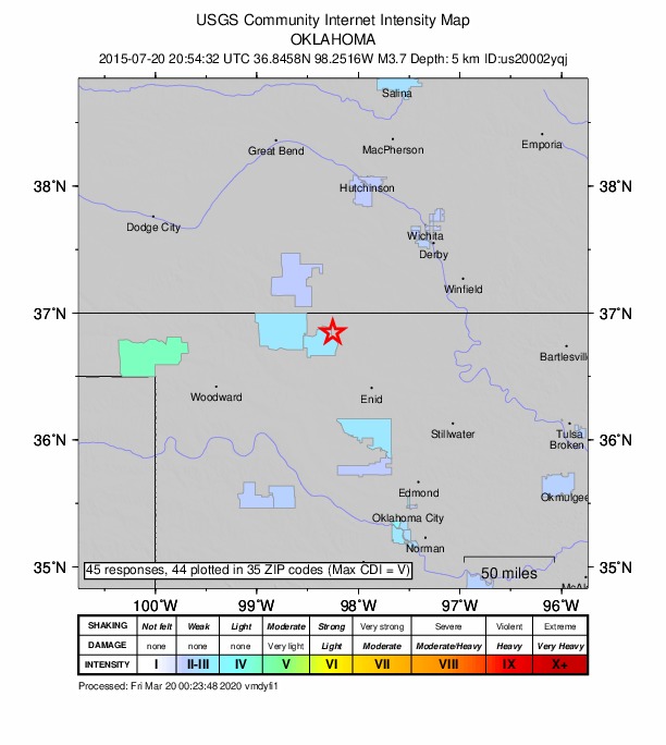 Did You Feel It? map: shaking reported by the public