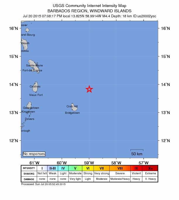 Did You Feel It? map: shaking reported by the public