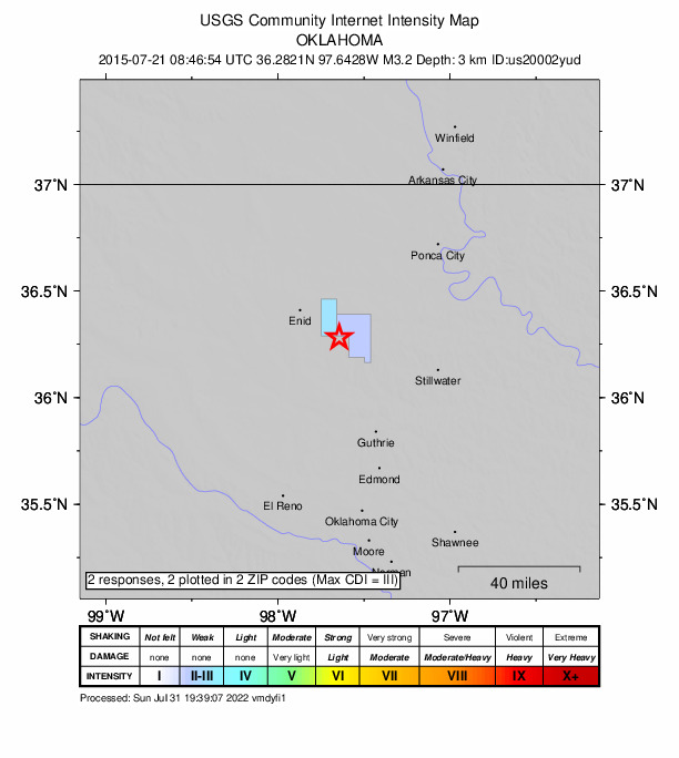 Did You Feel It? map: shaking reported by the public