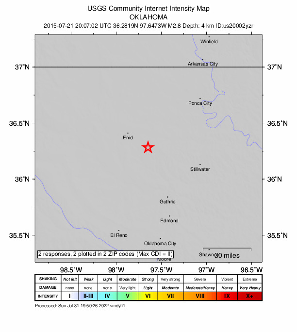 Did You Feel It? map: shaking reported by the public