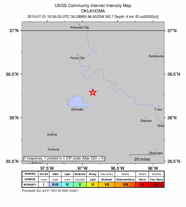 Did You Feel It? map: shaking reported by the public