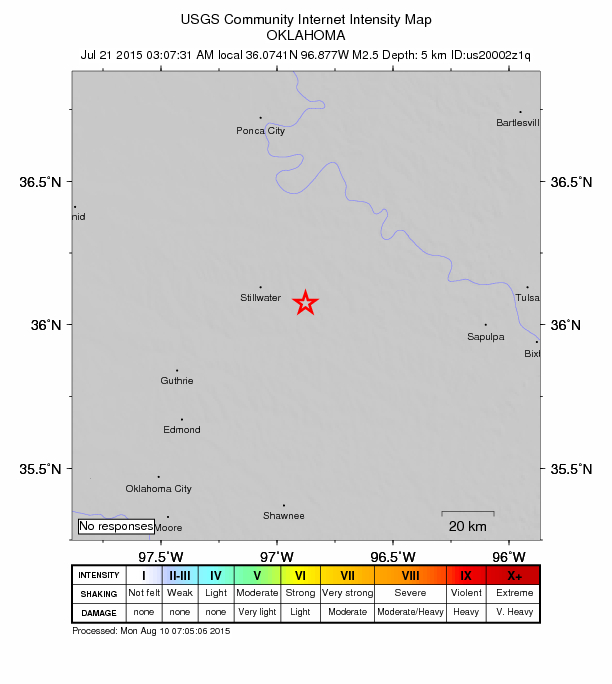 Did You Feel It? map: shaking reported by the public