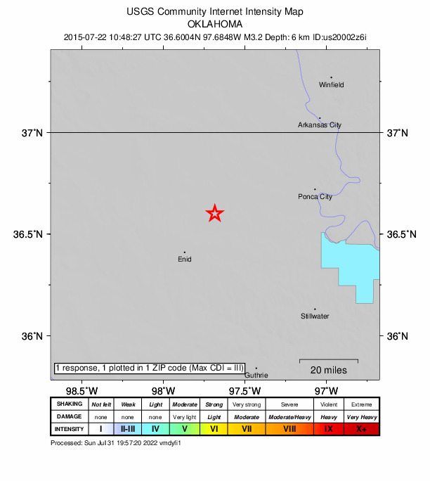 Did You Feel It? map: shaking reported by the public