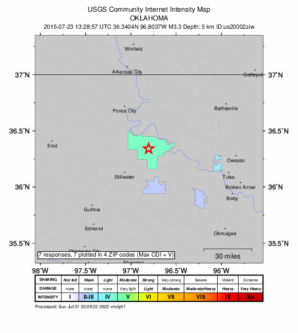 Did You Feel It? map: shaking reported by the public