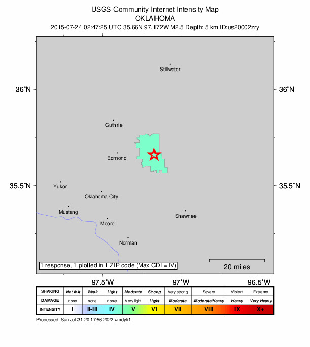 Did You Feel It? map: shaking reported by the public