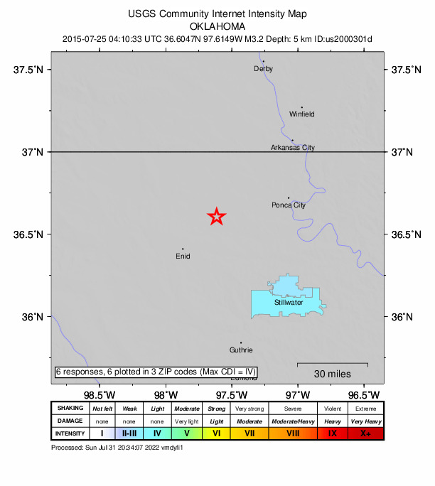 Did You Feel It? map: shaking reported by the public