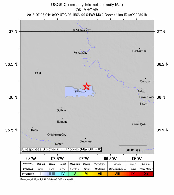 Did You Feel It? map: shaking reported by the public