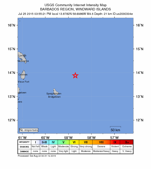 Did You Feel It? map: shaking reported by the public
