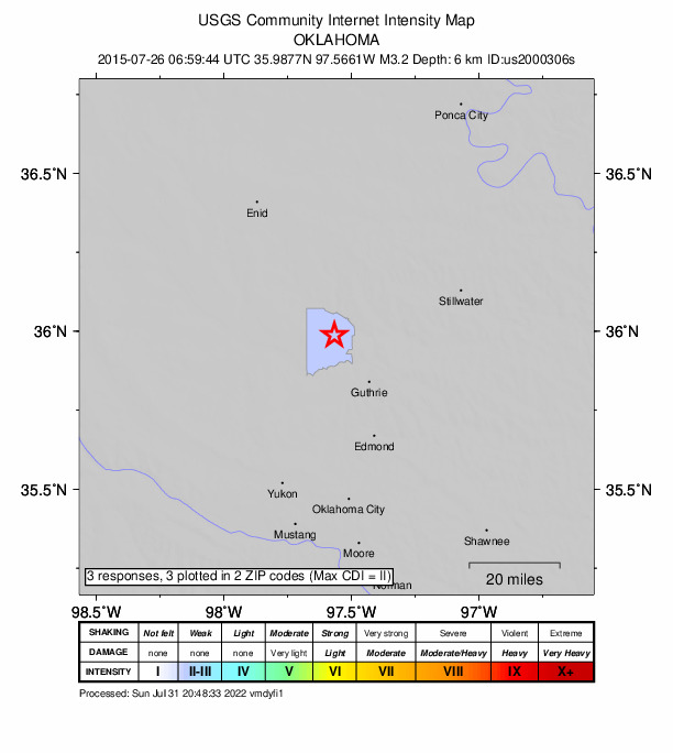 Did You Feel It? map: shaking reported by the public