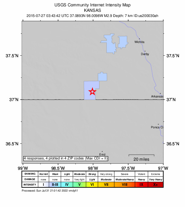 Did You Feel It? map: shaking reported by the public