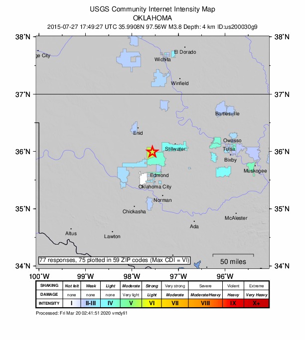 Did You Feel It? map: shaking reported by the public