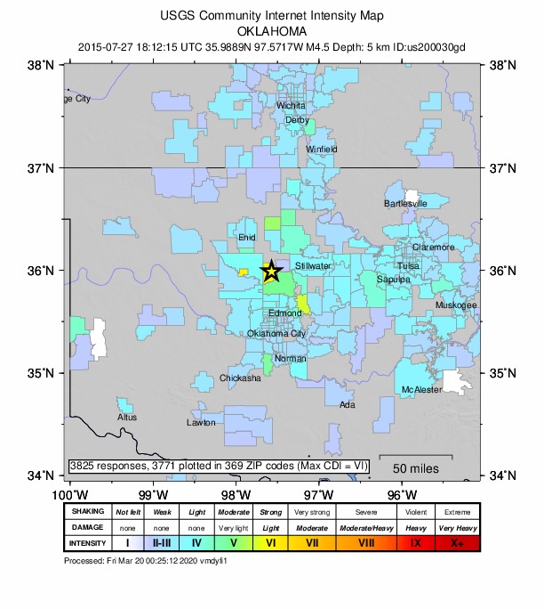 Did You Feel It? map: shaking reported by the public