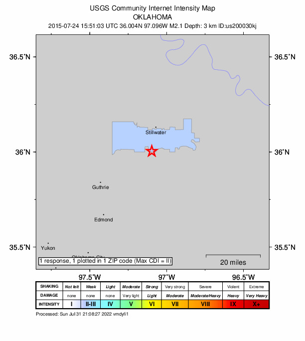 Did You Feel It? map: shaking reported by the public