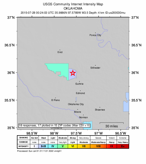 Did You Feel It? map: shaking reported by the public