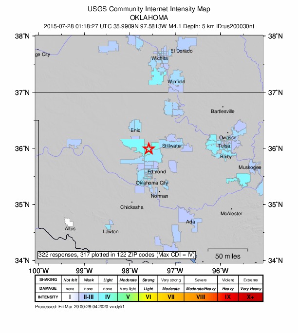 Did You Feel It? map: shaking reported by the public