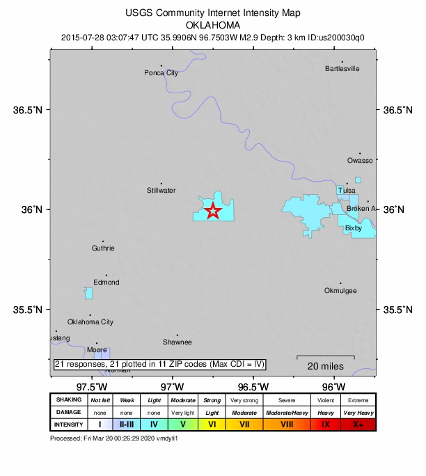 Did You Feel It? map: shaking reported by the public