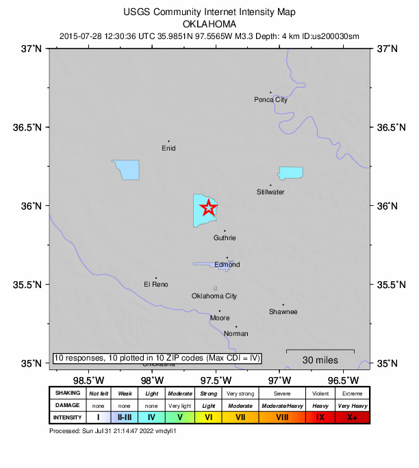 Did You Feel It? map: shaking reported by the public