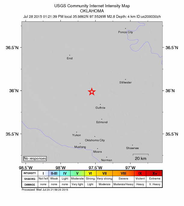 Did You Feel It? map: shaking reported by the public