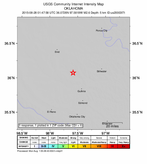 Did You Feel It? map: shaking reported by the public
