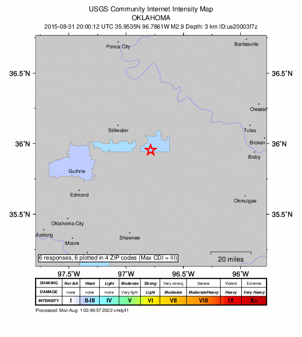 Did You Feel It? map: shaking reported by the public