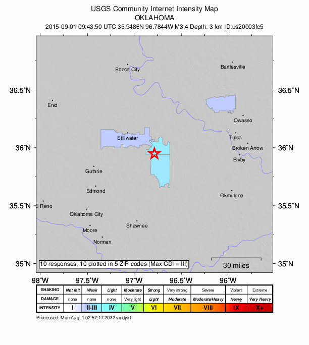 Did You Feel It? map: shaking reported by the public
