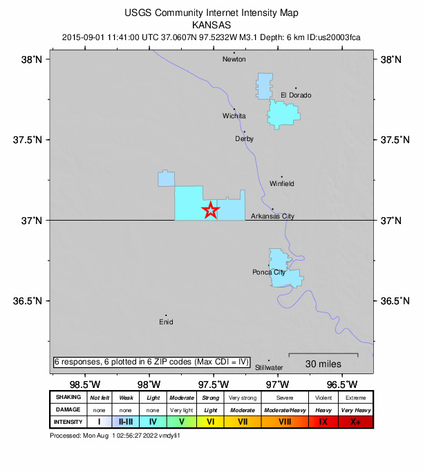 Did You Feel It? map: shaking reported by the public