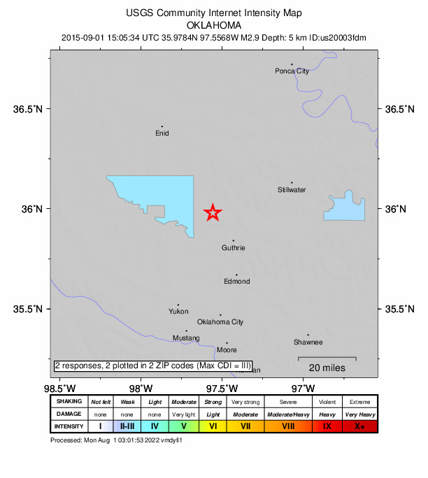 Did You Feel It? map: shaking reported by the public